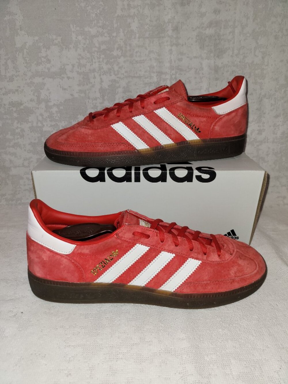 adidas Handball Spezial Scarlet Gum Red White FV1227 Men's Size 8.5 Sneakers